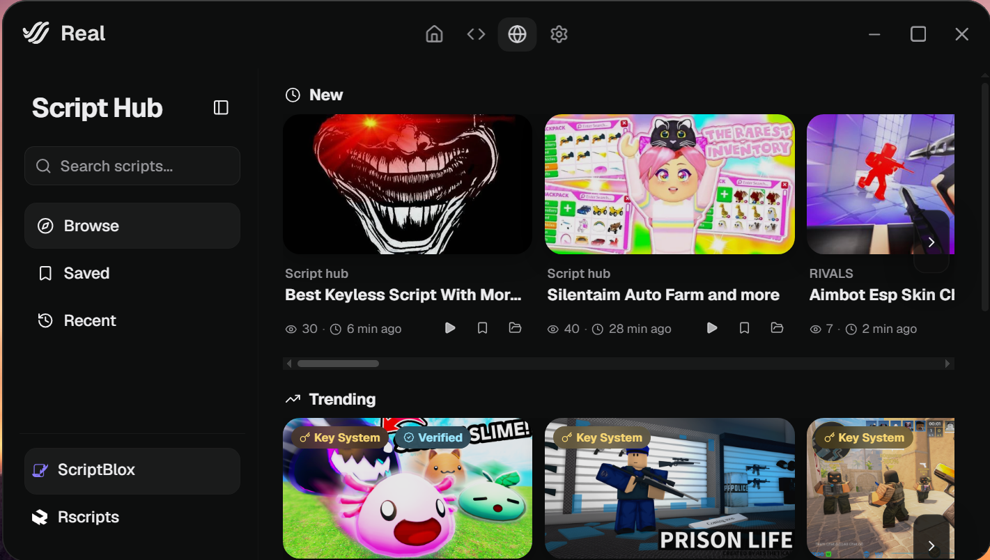Real built-in script list